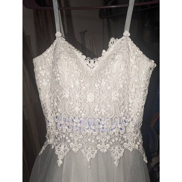 Vintage 90s Alyce Designs White Lace Coquette Dress - Picture 12 of 13